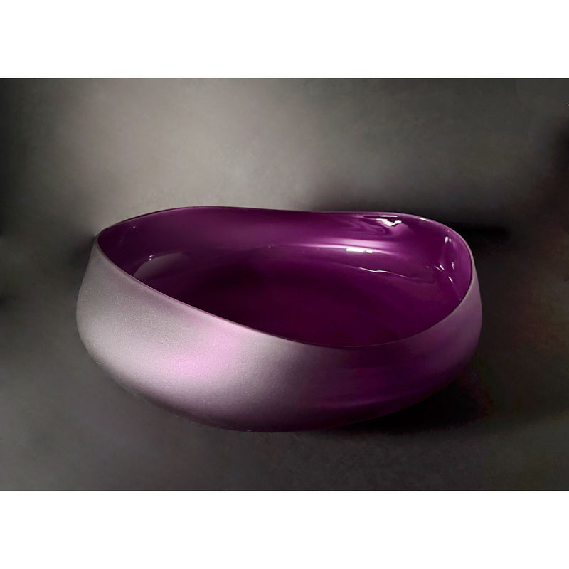 Large Red Amethyst Topography Bowl - Petroff Gallery - Glass Art