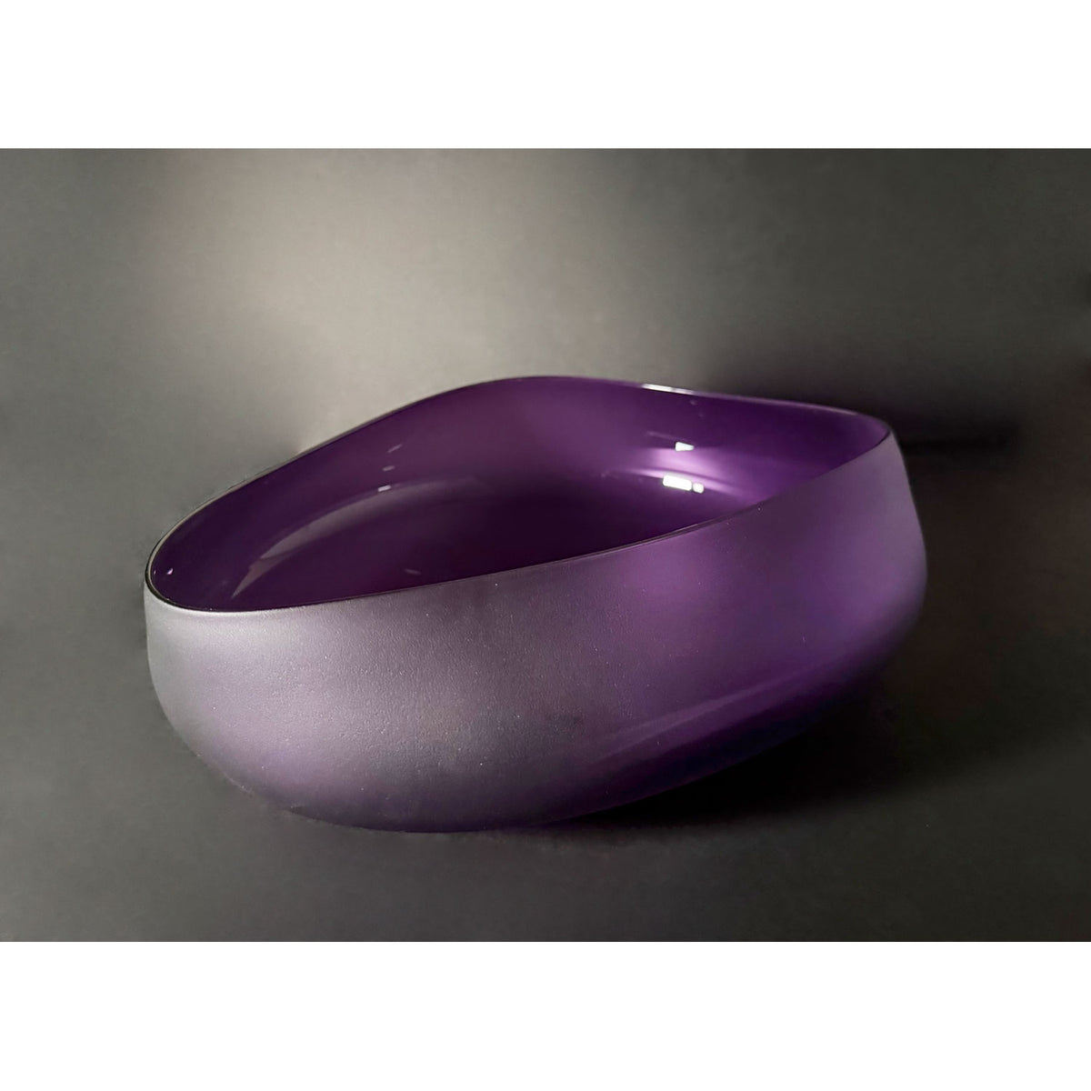 Large Violet Blue Topography Bowl - Petroff Gallery - Glass Art