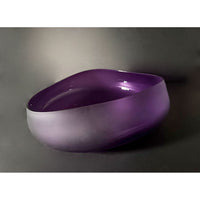 Large Violet Blue Topography Bowl - Petroff Gallery - Glass Art