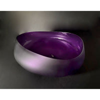 Large Violet Blue Topography Bowl - Petroff Gallery - Glass Art