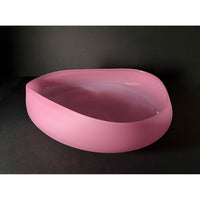 Large Bright Pink Topography Bowl - Petroff Gallery - Glass Art