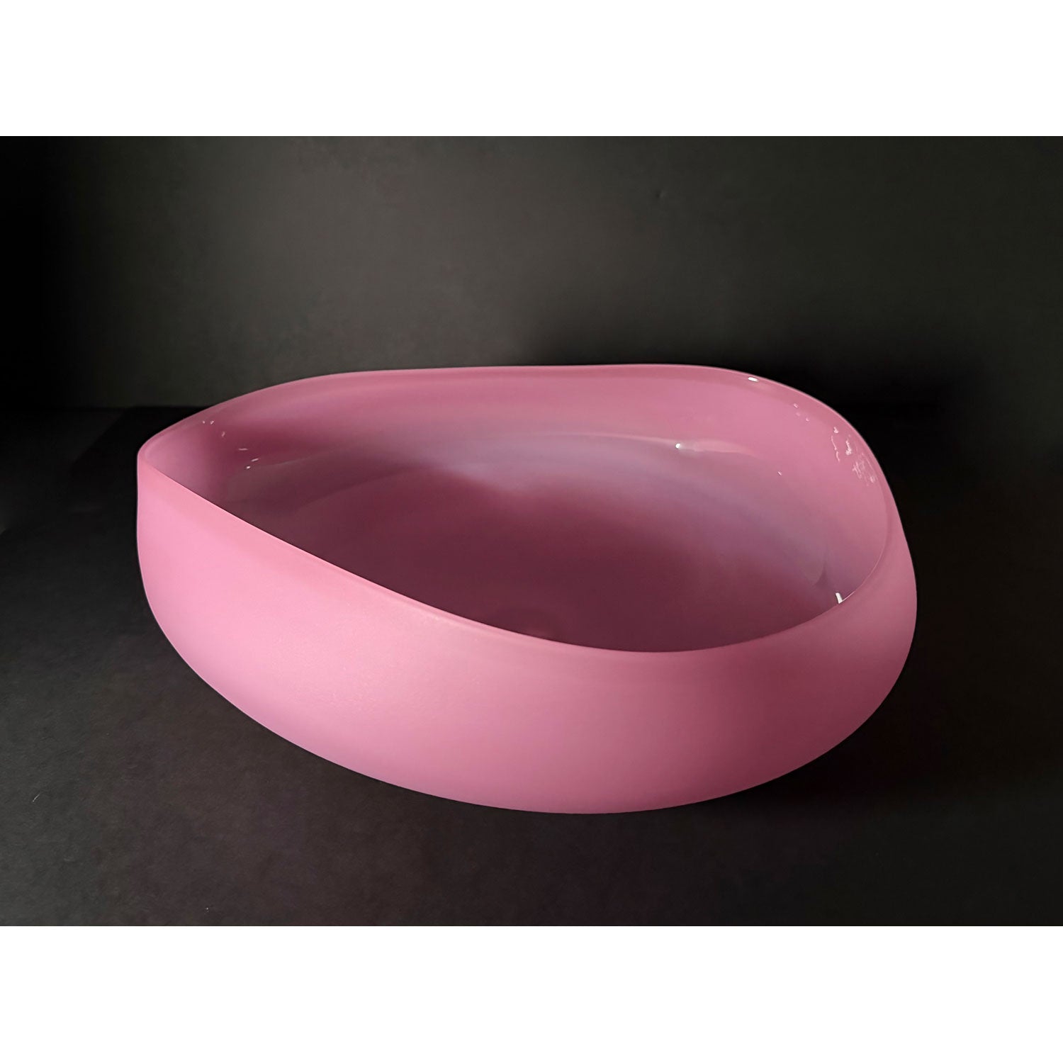 Large Bright Pink Topography Bowl - Petroff Gallery - Glass Art