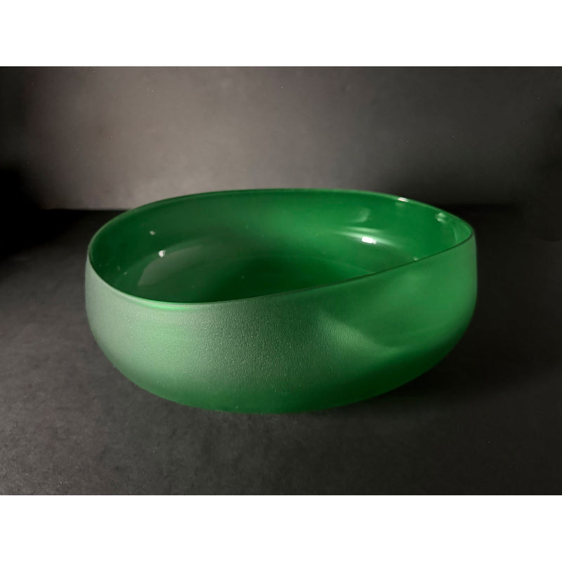 Medium Bristol Green Topography Bowl - Petroff Gallery - Glass Art