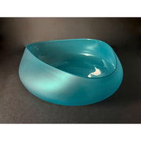 Medium Copper Blue Topography Bowl - Petroff Gallery - Glass Art