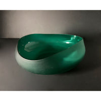 Medium Forest Green Topography Bowl - Petroff Gallery - Glass Art