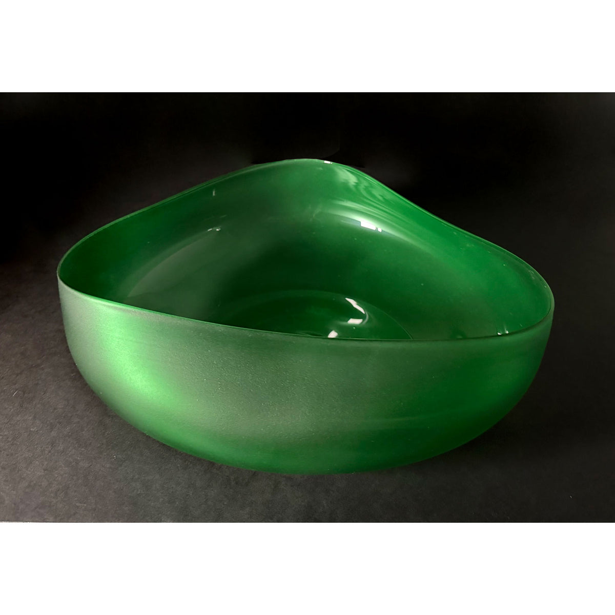 Medium New Green Topography Bowl - Petroff Gallery - Glass Art