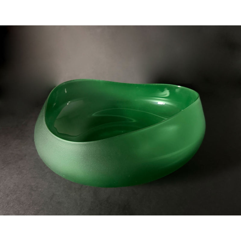 Medium New Green Topography Bowl - Petroff Gallery - Glass Art