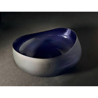 Medium Midnight Blue Topography Bowl - Petroff Gallery - Glass Art