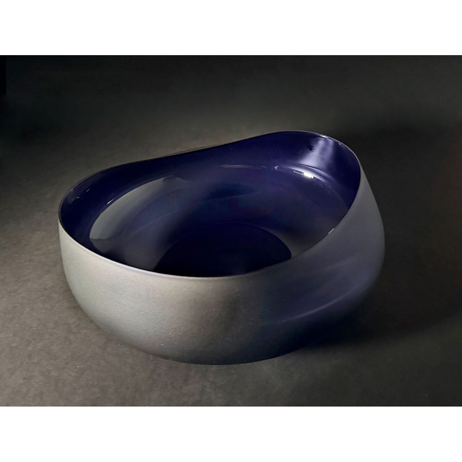 Medium Midnight Blue Topography Bowl - Petroff Gallery - Glass Art