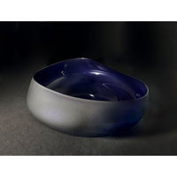 Medium Midnight Blue Topography Bowl - Petroff Gallery - Glass Art