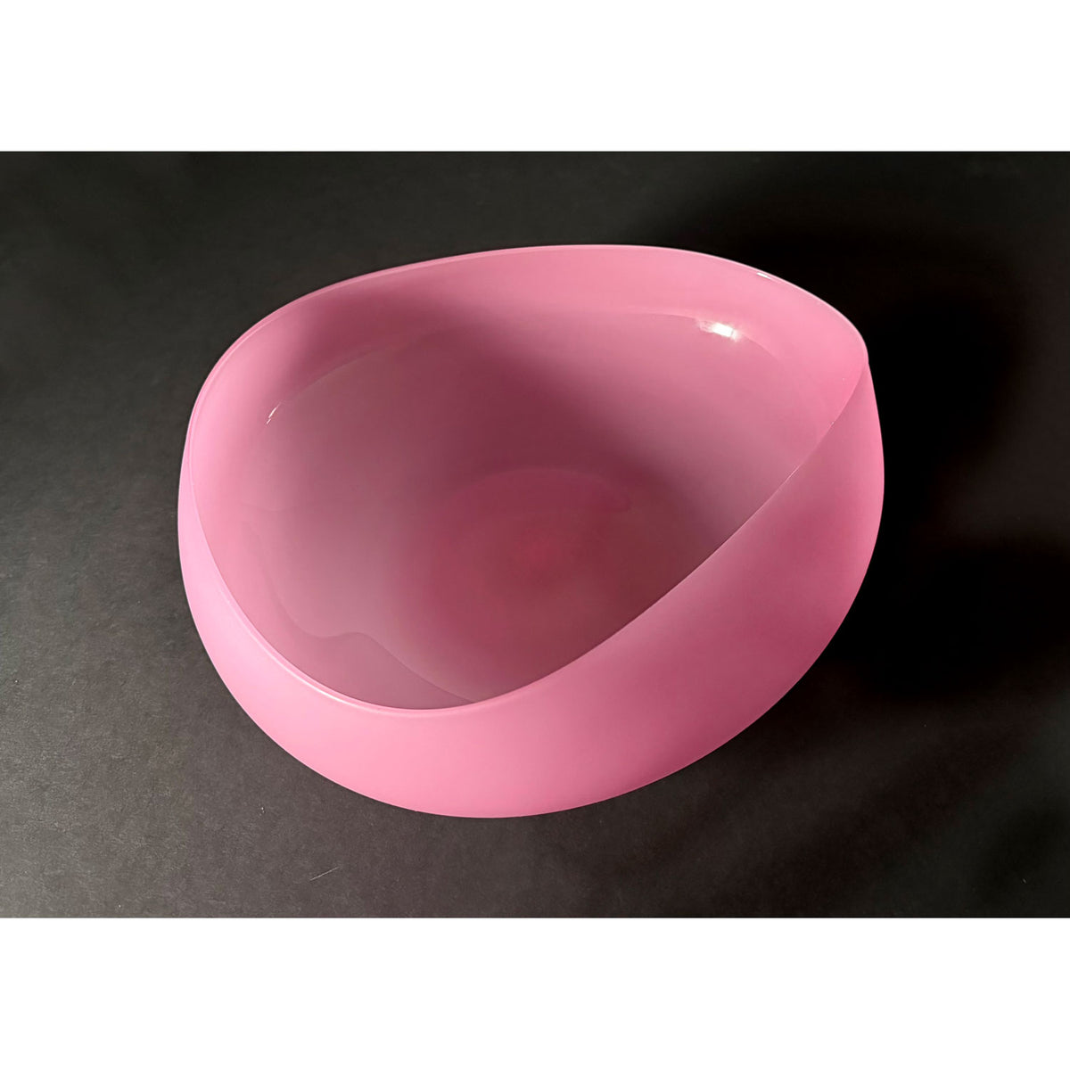 Medium Bright Pink Topography Bowl - Petroff Gallery - Glass Art