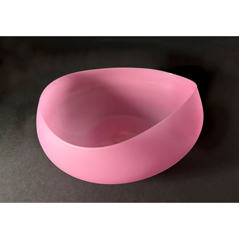 Medium Bright Pink Topography Bowl - Petroff Gallery - Glass Art