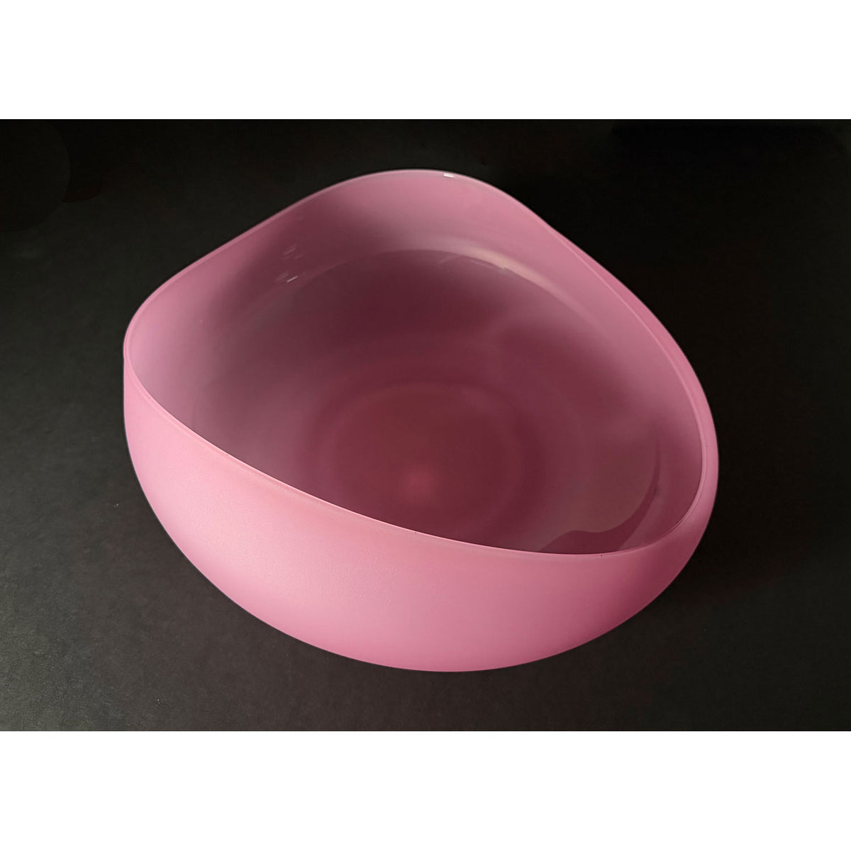 Medium Bright Pink Topography Bowl - Petroff Gallery - Glass Art