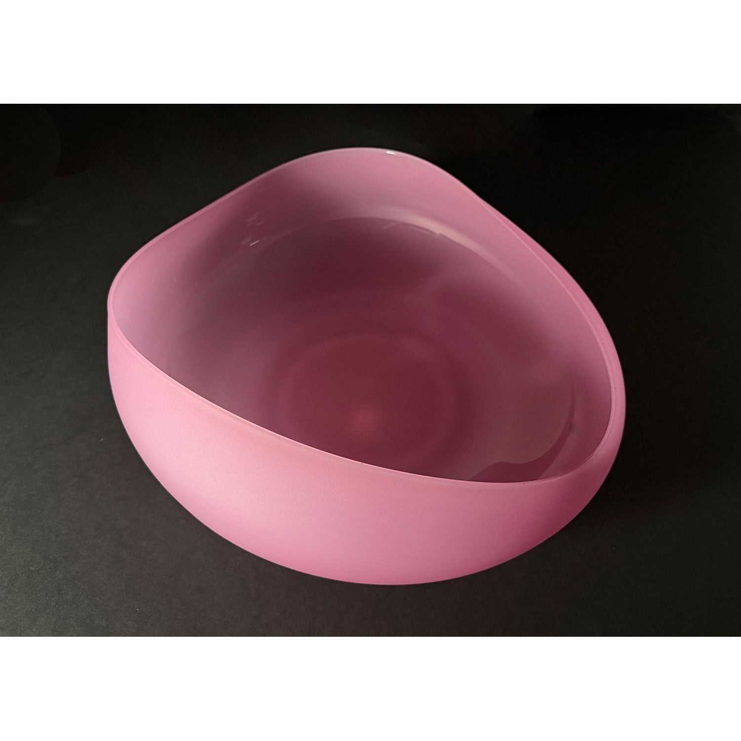 Medium Bright Pink Topography Bowl - Petroff Gallery - Glass Art