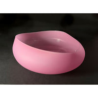Medium Bright Pink Topography Bowl - Petroff Gallery - Glass Art