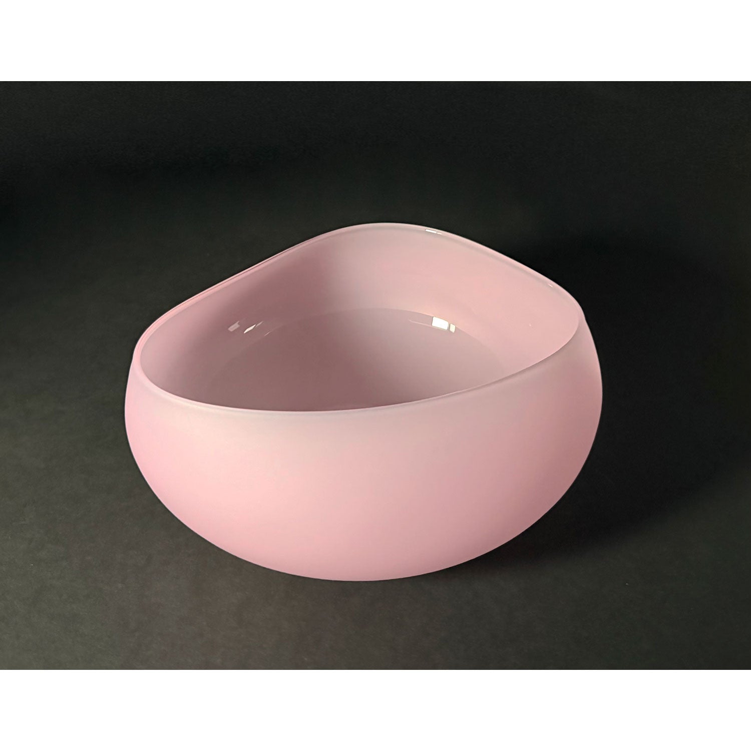Small Soft Rose Topography Bowl - Petroff Gallery - Glass Art