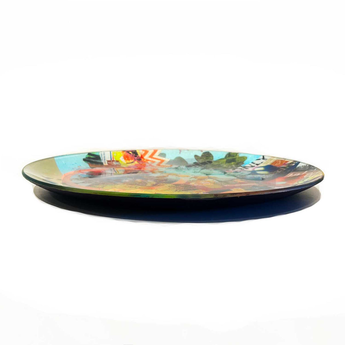 16" Round Platter - Petroff Gallery - Glass platter
