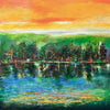 July Setting Sun 48" x 48" - Petroff Gallery - Painting