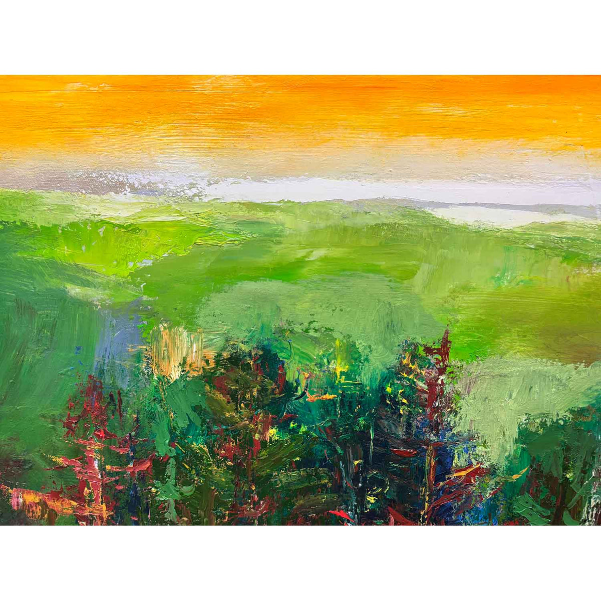 July Setting Sun 48" x 48" - Petroff Gallery - Painting