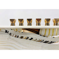 Neutral Waves Menorah - Petroff Gallery - Judaica
