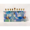 Pastel Pink and Blue Quilt Menorah - Petroff Gallery - Judaica