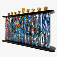 Fracture Menorah Side View - Petroff Gallery - Judaica
