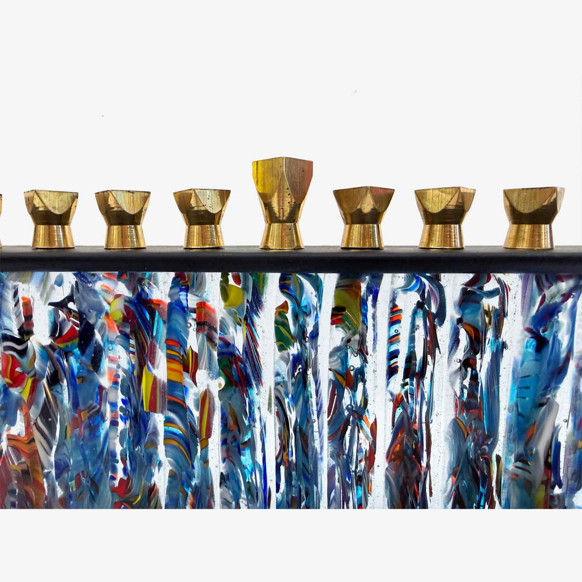 Fracture Menorah Detail View - Petroff Gallery - Judaica