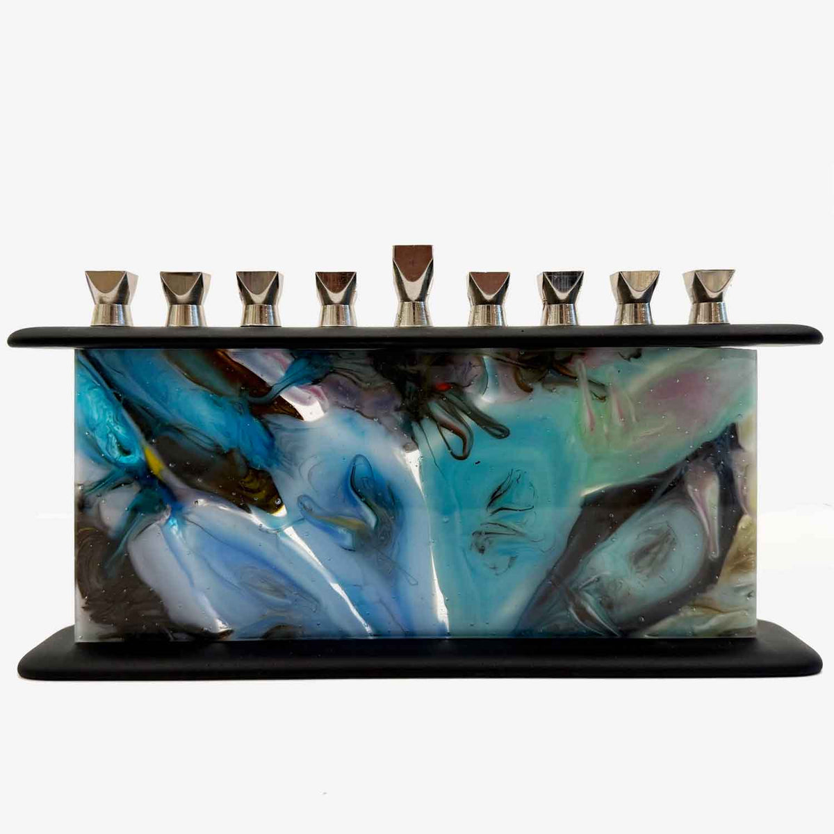 Marbled Menorah - Petroff Gallery - Judaica