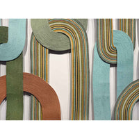 Loops Green and Multicolour 40" x 60" Detail View - Petroff Gallery - Mixed Media Art