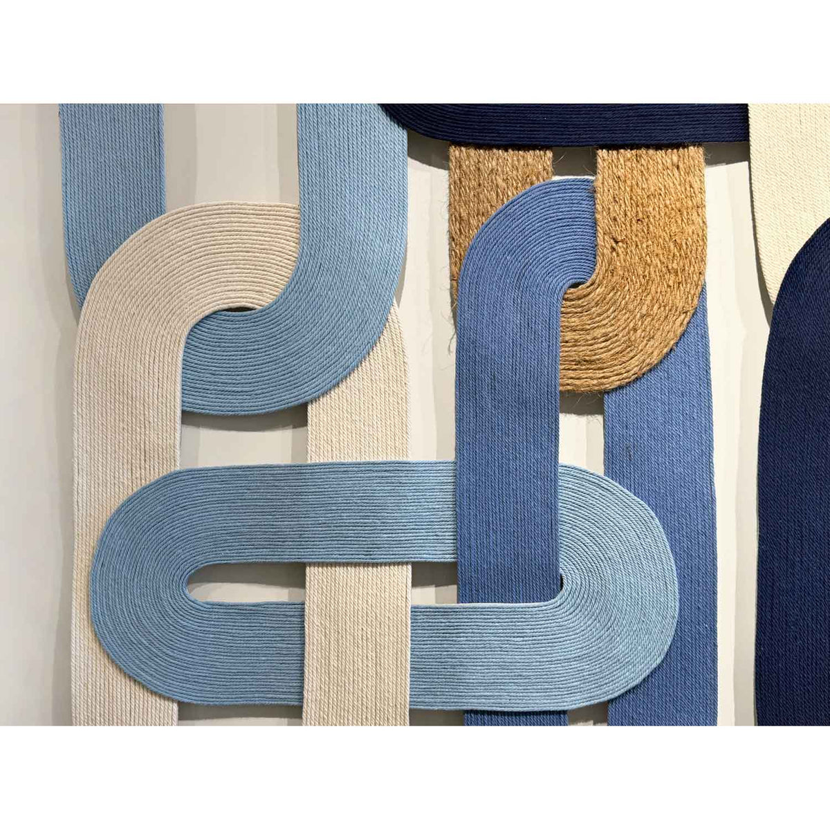 Loops Blues 40" x 60" Detail View - Petroff Gallery - Mixed Media Art