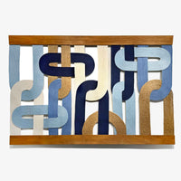 Loops Blues 40" x 60" - Petroff Gallery - Mixed Media Art