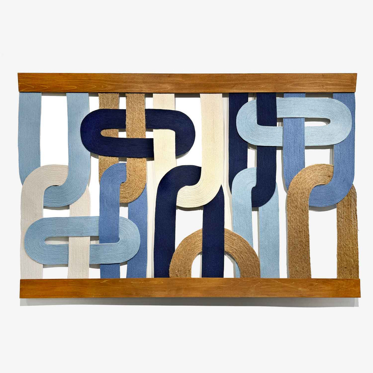 Loops Blues 40" x 60" - Petroff Gallery - Mixed Media Art