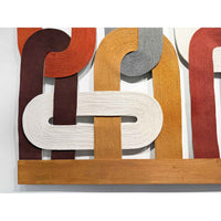 Loops Terra Cotta and Burnt Orange 39" x 48" Detail View - Petroff Gallery - Mixed Media Art