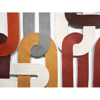 Loops Terra Cotta and Burnt Orange 39" x 48" Detail View - Petroff Gallery - Mixed Media Art