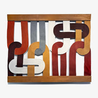 Loops Terra Cotta and Burnt Orange 39" x 48" - Petroff Gallery - Mixed Media Art
