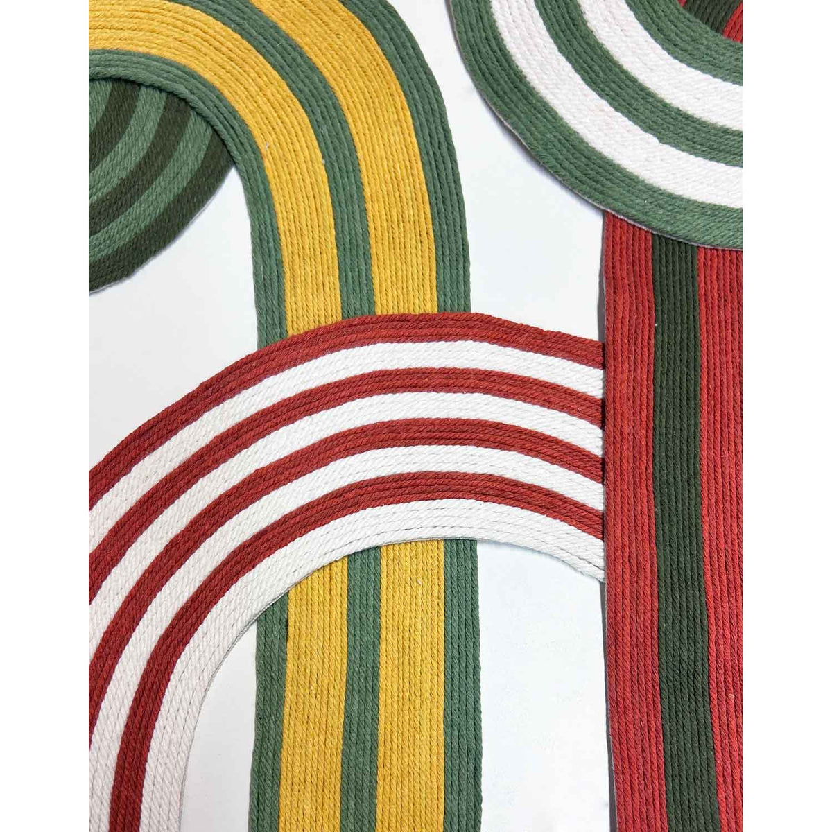 Loops Cabana Stripe 35" x 38" Detail View - Petroff Gallery - Mixed Media Art