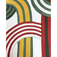 Loops Cabana Stripe 35" x 38" Detail View - Petroff Gallery - Mixed Media Art
