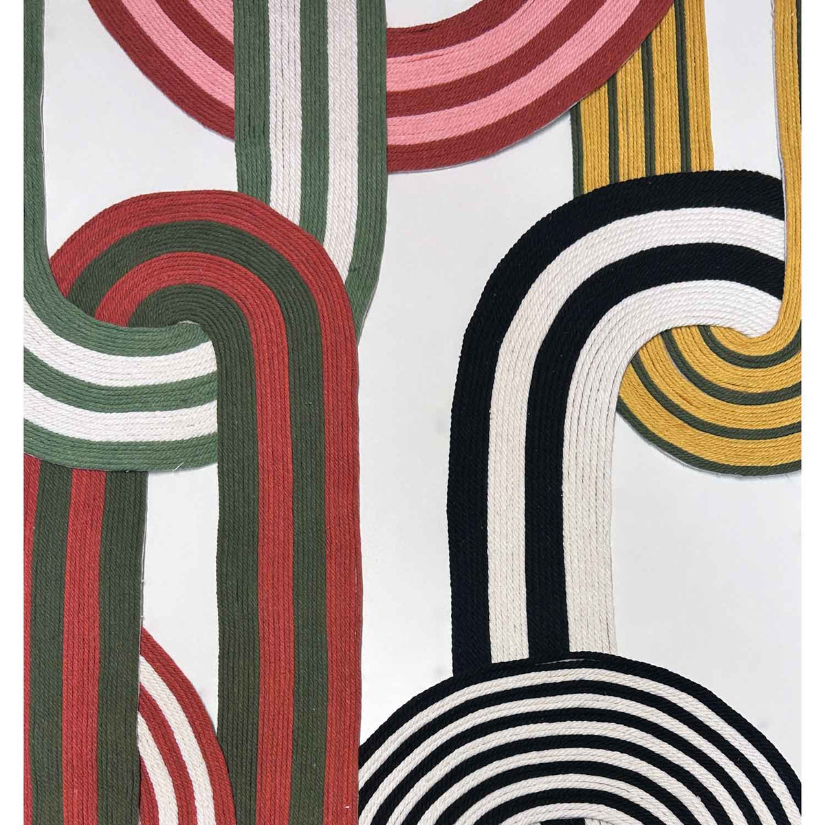 Loops Cabana Stripe 35" x 38" Detail View - Petroff Gallery - Mixed Media Art