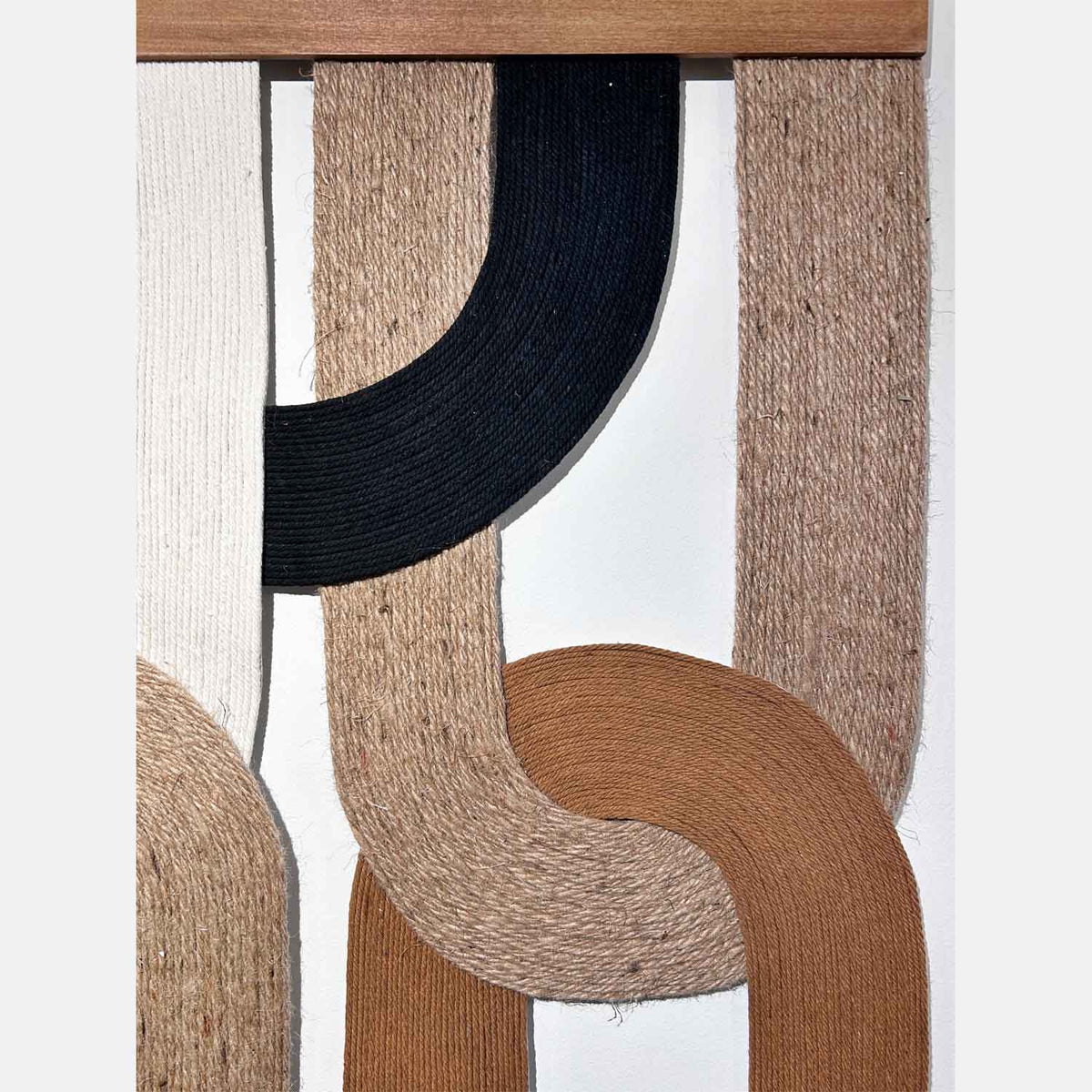 Loops Neutrals 40" x 60" Detail View - Petroff Gallery - Mixed Media Art