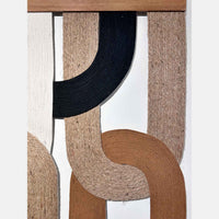 Loops Neutrals 40" x 60" Detail View - Petroff Gallery - Mixed Media Art