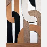 Loops Neutrals 40" x 60" Detail View - Petroff Gallery - Mixed Media Art