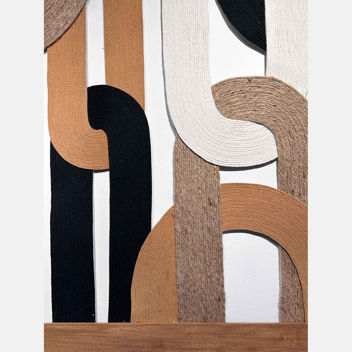Loops Neutrals 40" x 60" Detail View - Petroff Gallery - Mixed Media Art