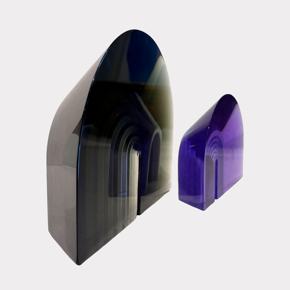 Large Gray Halo & Small Hyacinth Datum - Petroff Gallery - Glass Art