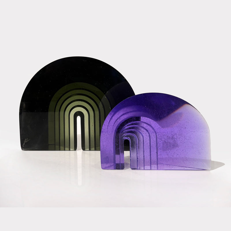 Large Gray Halo & Small Hyacinth Datum - Petroff Gallery - Glass Art