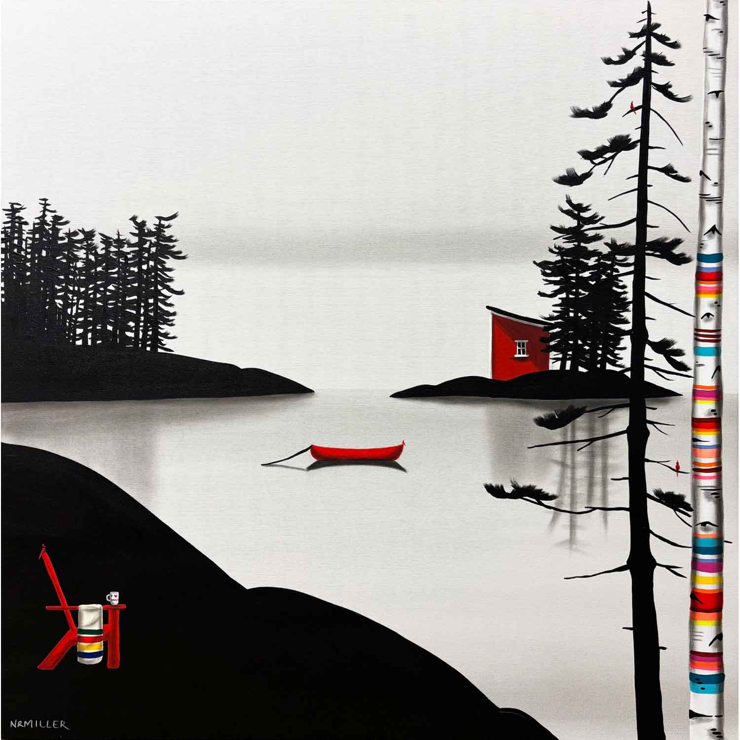 The Lake Lovers 36" x 36" - Petroff Gallery - Painting