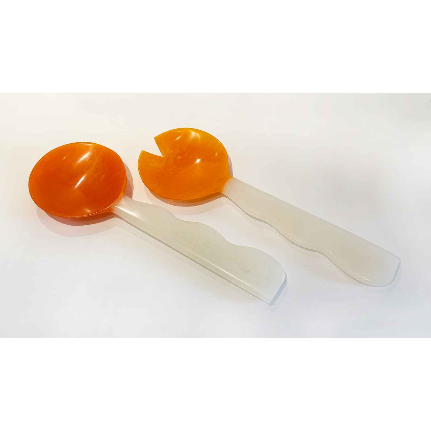Large Orange Salad Servers - Petroff Gallery 