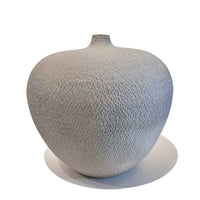Large Round Grey Carved Vessel - Petroff Gallery - Ceramic Art