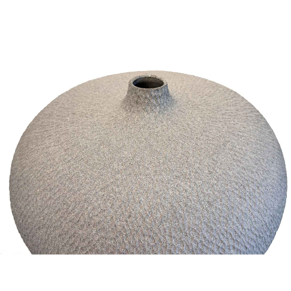 Large Round Grey Carved Vessel - Petroff Gallery - Ceramic Art