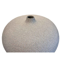 Large Round Grey Carved Vessel - Petroff Gallery - Ceramic Art