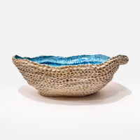 Large Turquoise Coil Bowl - Petroff Gallery - Ceramic Art